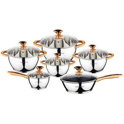 Picture of KAISA VILLA KV-6662 Stainless Steel Cookware Non Stick Nonstick Cooking Ware Set Cookware Non Stick Pot Set Silver