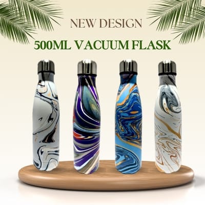 Picture of Stainless Steel Vacuum Flask 500ml colorful design bottle shape narrow mouth drinking 