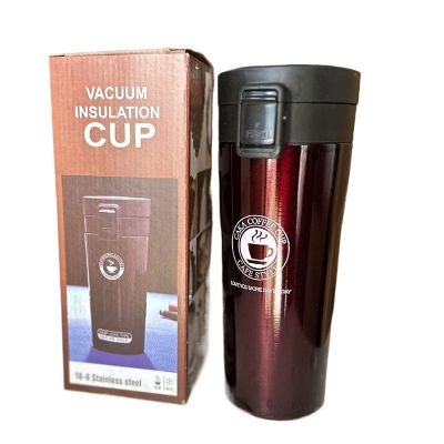 Picture of Coffee Cup 450ml Stainless Steel with Insulation Maroon