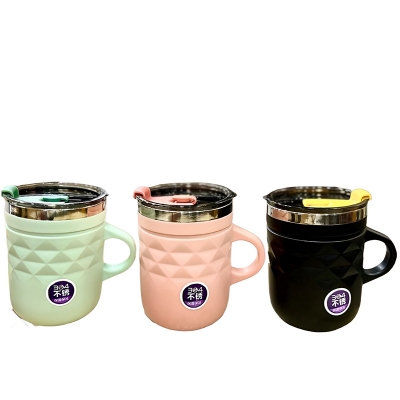 Picture of Coffee mug with lid 400ml colorful 