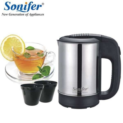 Picture of Sonifer Stainless Steel Portable Kettle 0.5 Liter (two plastic cups included) SF-2011 Silver