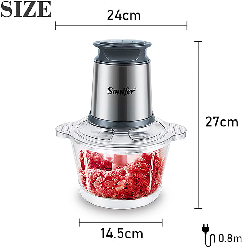 Picture of Sonifer SF-8057 Professional Kitchen Appliances 1.8 Liter Glass Jar 2 Speeds Electric Meat Chopper Grinder 