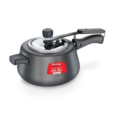Picture of Prestige India Pressure Cooker Nakshatra Cute Duo HARD ANODISED 5liter Induction Bottom (20261) Black