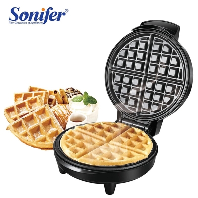 Picture of Sonifer SF-6084 Thermostat Control Round Electric Toaster Large Capacity Waffle Maker 1000 Watts Silver