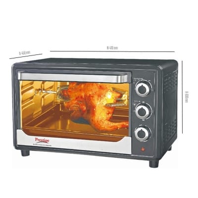 Picture of Prestige 33L Electric Toaster Oven - Versatile Kitchen Appliance for Baking, Toasting, and More, with a 33-Liter Capacity for Your Cooking Needs Black