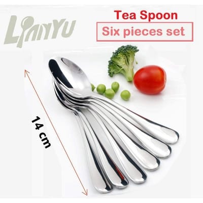Picture of Stainless Steel Non-magnetic Tea Spoon 6 pieces set (length 13.7 cm) Silver