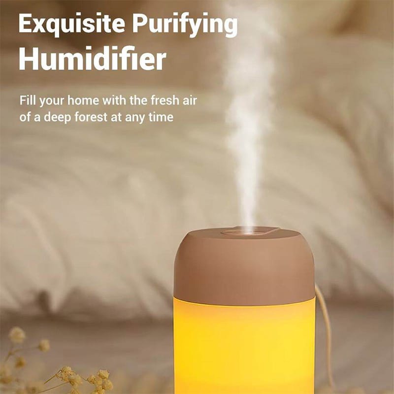 Picture of MDHL Brand High Quality Humidifier Aroma Oil Diffuser Ultrasonic Mini USB Cool Mist Humidifier with Colorful Night Light for Home Car 300ml White