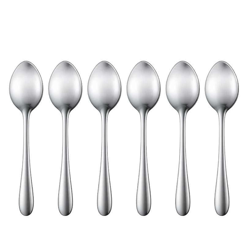 Picture of Marco Brand Minimalist Modern Silver Color Dessert Coffee Stirring 6 pieces Stainless Steel Spoon Set Suitable for Enjoying Sweets Desserts and Savories Silver