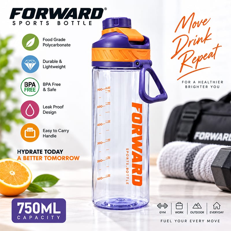 Picture of Shotay FORWARD 750ml Premium Sports Bottle – BPA Free Food Grade Polycarbonate 