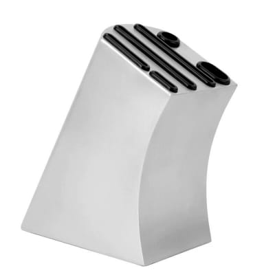 Picture of Thick 304 Stainless Steel Knife Stand (only the stand) Metal Desktop Japanese Santoku Slices Knives Storage Rack Knife Holder Chef Knife Block Silver