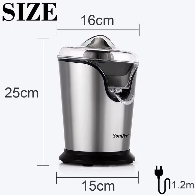 Picture of Sonifer SF-5526 High Quality New Home Professional Stainless Steel Mini Automatic Hand Press Electric Plastic Citrus Juicer 2022 Silver