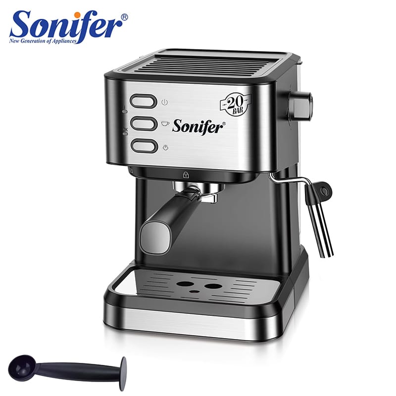 Picture of Sonifer SF-3574 Home Use 220V High Quality 20 bar 1.5L Water Tank Electric Steam Commercial Coffee Machine Espresso Coffee Maker Black