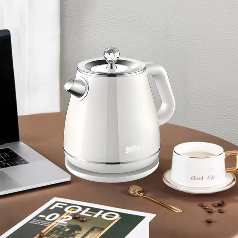 Picture of Winning Star Electric Kettle Premium with Crystal Top Lid 1.8 Liter capacity for household travel kitchen office Luxurious design Insulated Body safe tea coffee instant water boiling suitable for urban modern lifestyle 