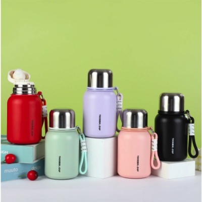 Picture of New Model Exquisite 450ml Small Tea Cup Water Cup Food Grade Mini Thermos Cup Travel Personalised 316 High grade stainless steel thermos for school outdoor office home perfect for students and all Compact and Portable student good-looking 