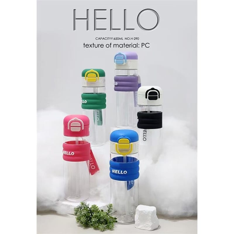 Picture of Premium Grade Latest model new unique design Unbreakable Water Bottle 650ml with straw BPA Free, Leak-Proof Water Bottle Ideal for Office, Sports, School, Gym - Polycarbonate & Polypropylene 