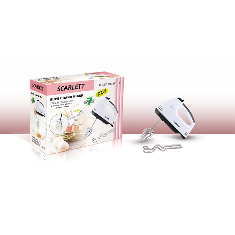 Picture of Scarlett Portable Multi-Functional Electric Eggbeater Automatic Cream Whip Stirrer Stainless Mixing Household Mini Mechanical Beater White