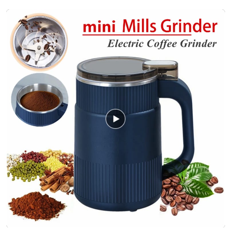 Picture of Coffee Grinders Mills Grinder Household Small Powder Machine Ultra-fine Grinder Electric Grain Crushing Kitchen Tools Blue