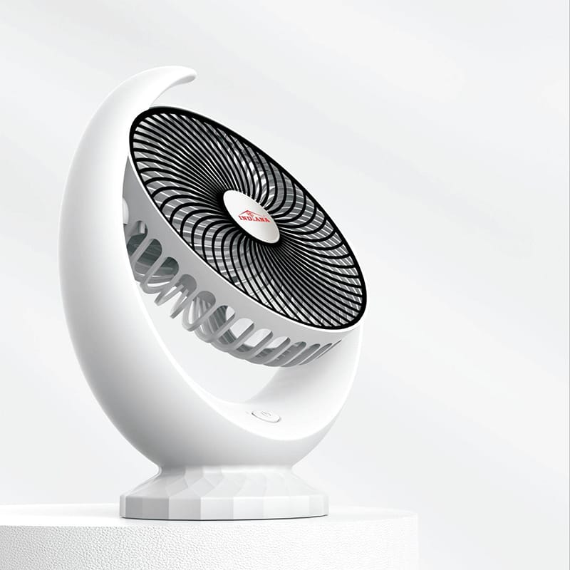 Picture of Mini Fan INDIANA brand Portable Mini Desk Fan Rechargeable Table Fans with Battery USB Cable Wire Three-Speed Wind for Car Outdoor Household Use 