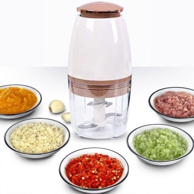 Picture of OSAKA food chopper capsule cutter Portable compact size Garlic Vegetable Chopper Mini chopper Food Processor 700ml white color beautiful design for Kitchen 