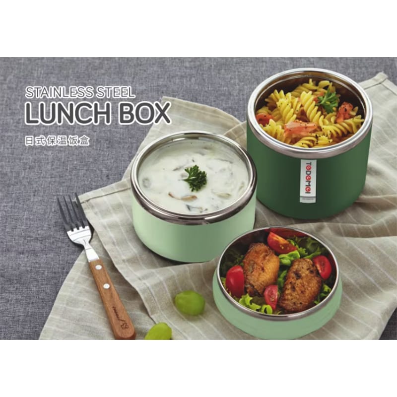 Picture of Tedemei Brand 2 Layers 1.13 Liters Stainless Steel Lunch Box with additional layer at the top 