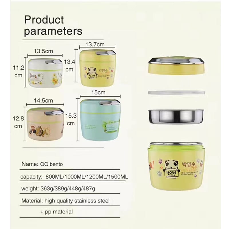 Picture of Round Lunch Box Insulated 1200ml QQ for stylish lifestyle Multicolor