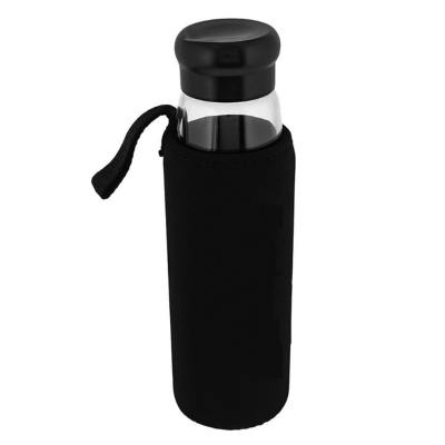 Picture of Advanced High Transparency Water Cups Portable Clear Bottle Gym Outdoor Back School Glass Bottle 500ml With Foam Cover Pouch Multicolor