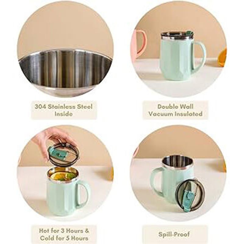 Picture of Coffee mug with lid 400ml colorful 