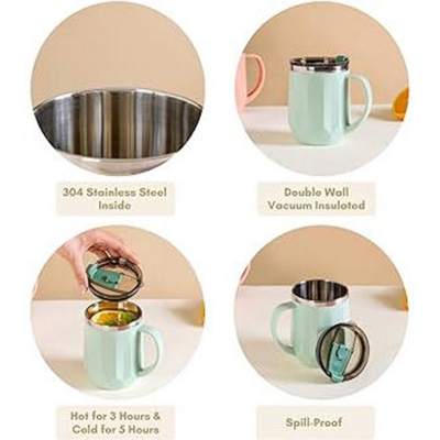 Picture of Coffee mug with lid 400ml colorful 