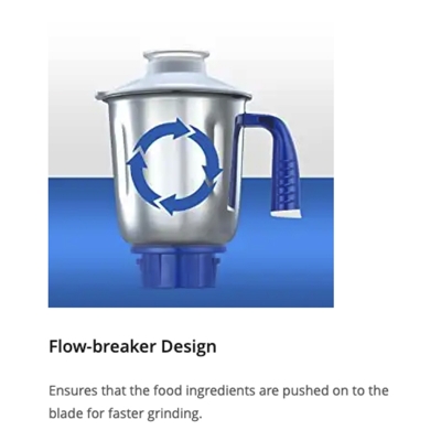 Picture of Prestige Deluxe-VS 750 W Mixer Grinder, 3 Stainless Steel Jars (1500 ml, 1000 ml, 300 ml) Purple