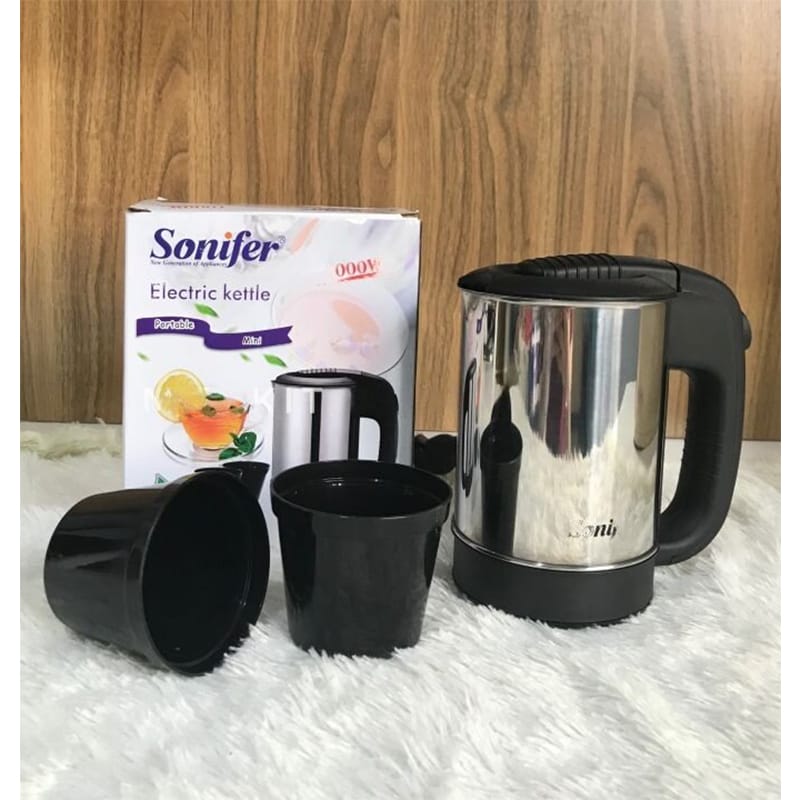 Picture of Sonifer Stainless Steel Portable Kettle 0.5 Liter (two plastic cups included) SF-2011 Silver
