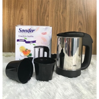 Picture of Sonifer Stainless Steel Portable Kettle 0.5 Liter (two plastic cups included) SF-2011 Silver