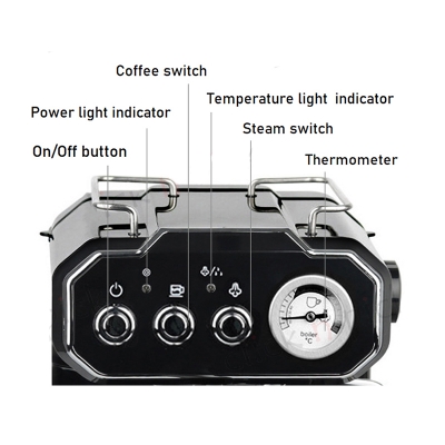 Picture of Dessini Brand Espresso Coffee Machine 1.75 Liter with 20 bar pressure capacity Black