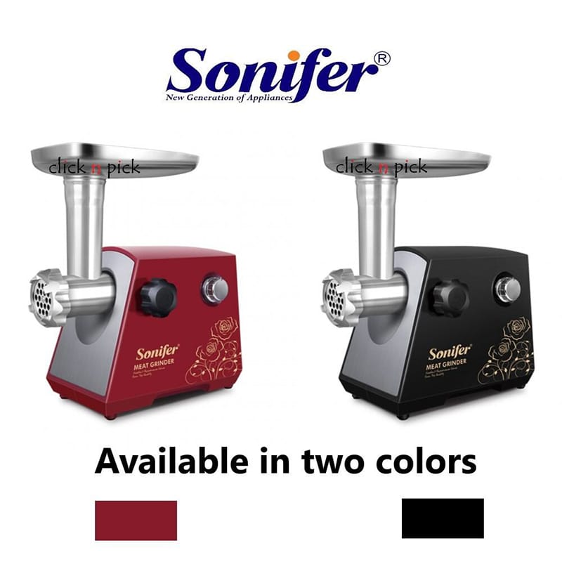 Picture of Sonifer SF-5002 household 1200w copper motor 3pcs metal disc electric meat grinder 