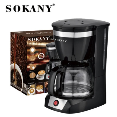 Picture of SOKANY 950W 12 CUP COFFEE MAKER COFFEE MACHINE WITH 1.5L GLASS CARAFE AND KEEP WARM FEATURE FOR DRIP COFFEE Black