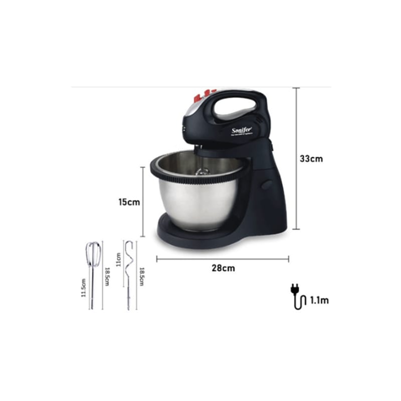 Picture of Electric Stand Egg Beater SF-7014 with TURBO for Kitchen Black