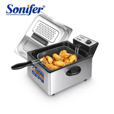 Picture of Sonifer SF-1004 Adjustable Thermostat 2400W 6L Cooking Oil Big Household Stainless Steel Electric Deep Fryer Silver