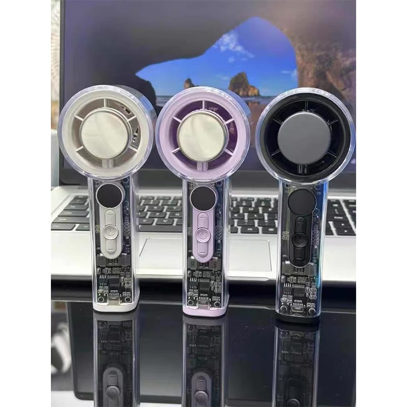 Picture of Cooling Fan X05  Handheld Fan 100 Speed Levels - Cold Compress Ice  - Digital Display Portable Rechargeable Mini Fan - Long Battery Life 