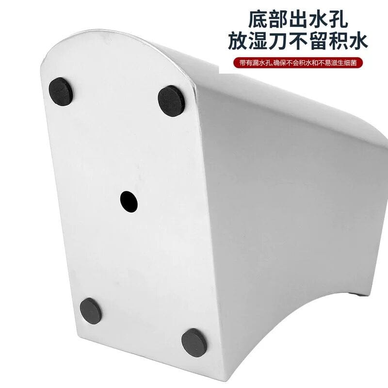 Picture of Thick 304 Stainless Steel Knife Stand (only the stand) Metal Desktop Japanese Santoku Slices Knives Storage Rack Knife Holder Chef Knife Block Silver