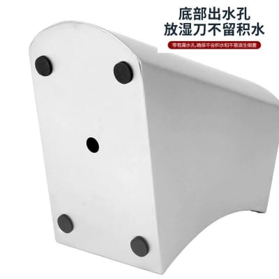 Picture of Thick 304 Stainless Steel Knife Stand (only the stand) Metal Desktop Japanese Santoku Slices Knives Storage Rack Knife Holder Chef Knife Block Silver
