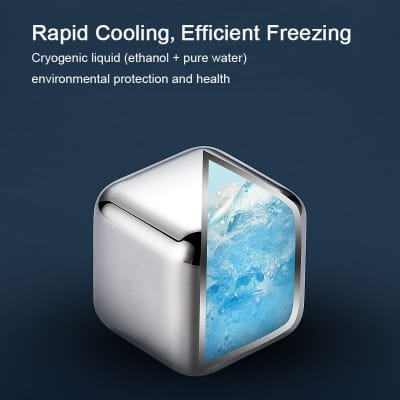 Picture of Food Grade 304 Stainless Steel Beverage Ice Cube New Type Square Metal for Drinks Silver