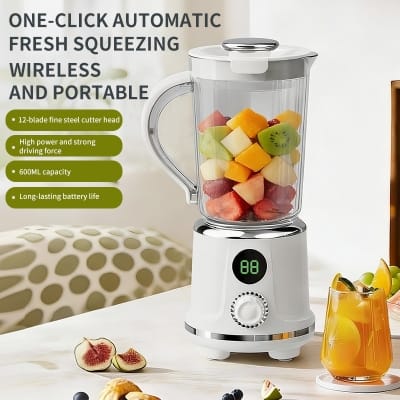 Picture of MDHL Brand 600ML USB TYPE C Rechargeable BPA Free Portable Shakes and Smoothies Personal Blender Protein Frozen Drink Juicer Blender 