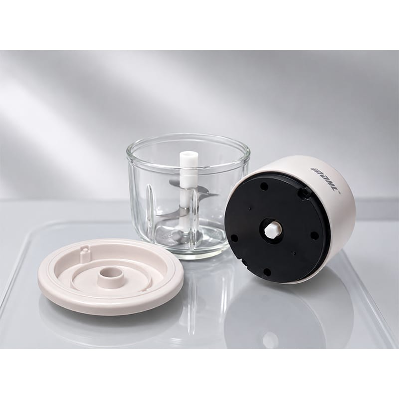 Picture of MDHL Brand High Quality Rechargeable Chopper with Super Sharp 6 Blades and 350ml Capacity High Transparent Glass Bowl with Rubber Grip Bottom Suitable for Modern Kitchen Compact Size Portable Kitchen Gadget Multicolor
