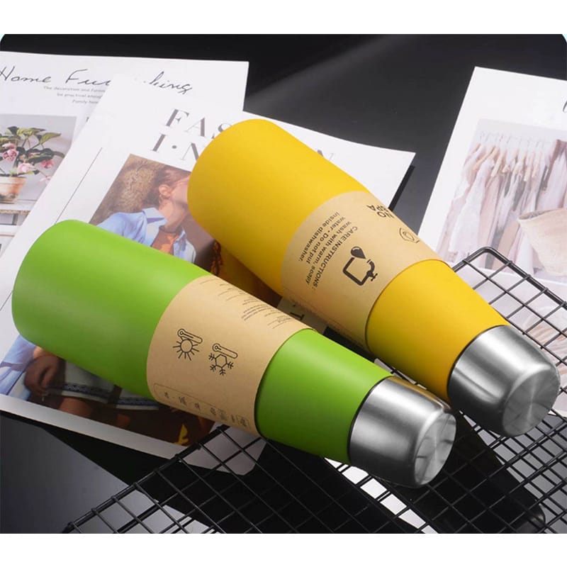 Picture of Unique Ergonomic Trendy 18oz Insulated Bottle for Daily Life Travel Cup Reusable Stainless Steel Insulated Water Bottle 532ml 