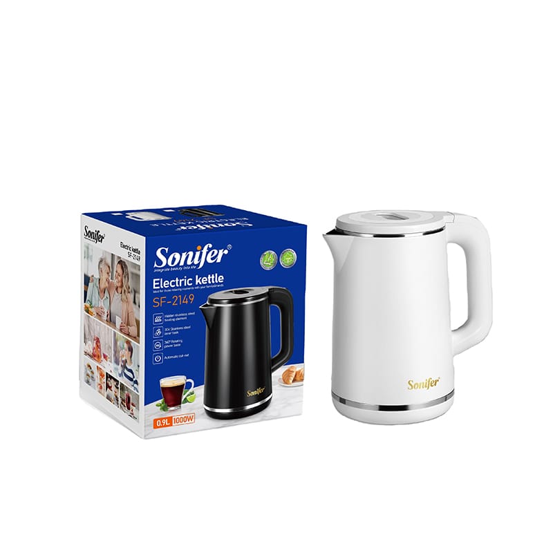Picture of Sonifer SF-2149 900ml 1000W Stainless Steel Electric Water Kettle Auto Shut Off and Cool Touch Handle for Home Use 