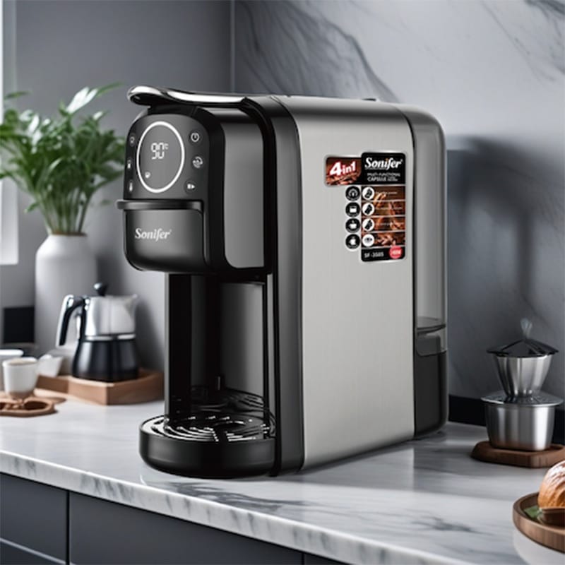 Picture of Sonifer SF-3585 Wholesale High Quality 20 bar Pressure Home Automatic Electric Multi Functional 4 in 1 Capsule Coffee Machine Black