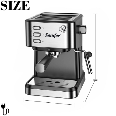 Picture of Sonifer SF-3574 Home Use 220V High Quality 20 bar 1.5L Water Tank Electric Steam Commercial Coffee Machine Espresso Coffee Maker Black