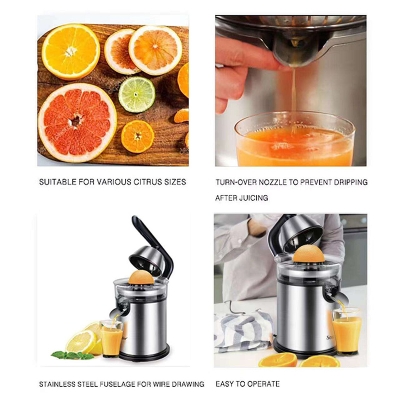 Picture of Sonfier SF-5523 Wholesale Household Hand Press Lemon Orange Squeezer Electric Citrus Juicer Stainless Steel Silver