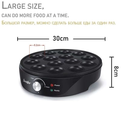 Picture of Sonifer SF-6071 Hot Sale Professional Kitchen 220v Non Stick Hot Plate Round Automatic Electric Mini Pancake Maker Black