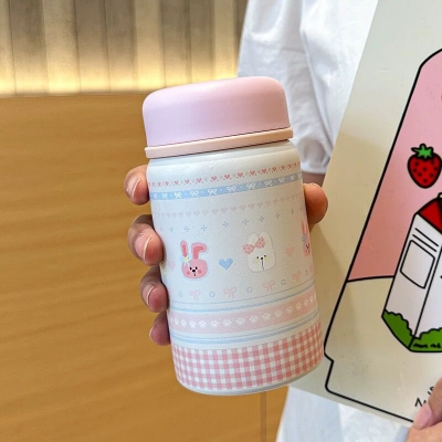 Picture of Latest Model Exquisite 380ml Small Tea Cup Water Cup Food Grade Mini Thermos Cup Travel Personalized 316 inner Insulated Thermos Vacuum Flask Outdoor Portable Mini Vacuum Water Bottle 