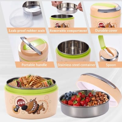 Picture of Round Lunch Box Insulated 800ml QQ for stylish lifestyle Multicolor